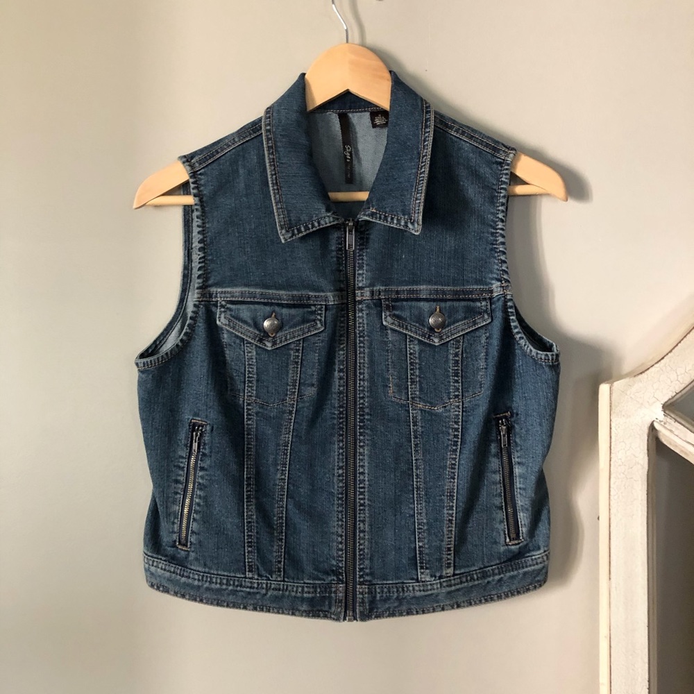 Skyes the Limit Denim Sleeveless Vest